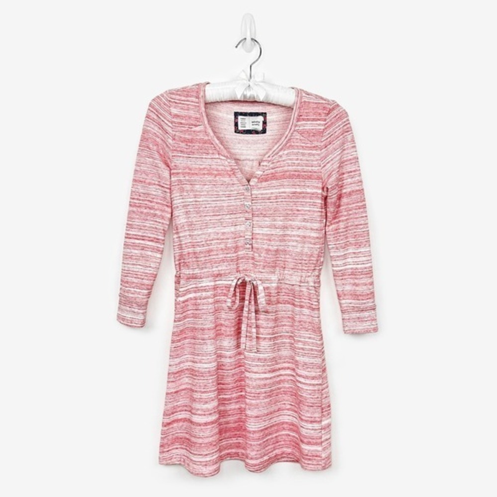 Anthropologie Saturday Sunday Poppy Space Dye‎ Stripe Dress Size S Pink Casual